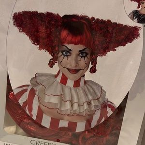 Red Curly Geometric Wig